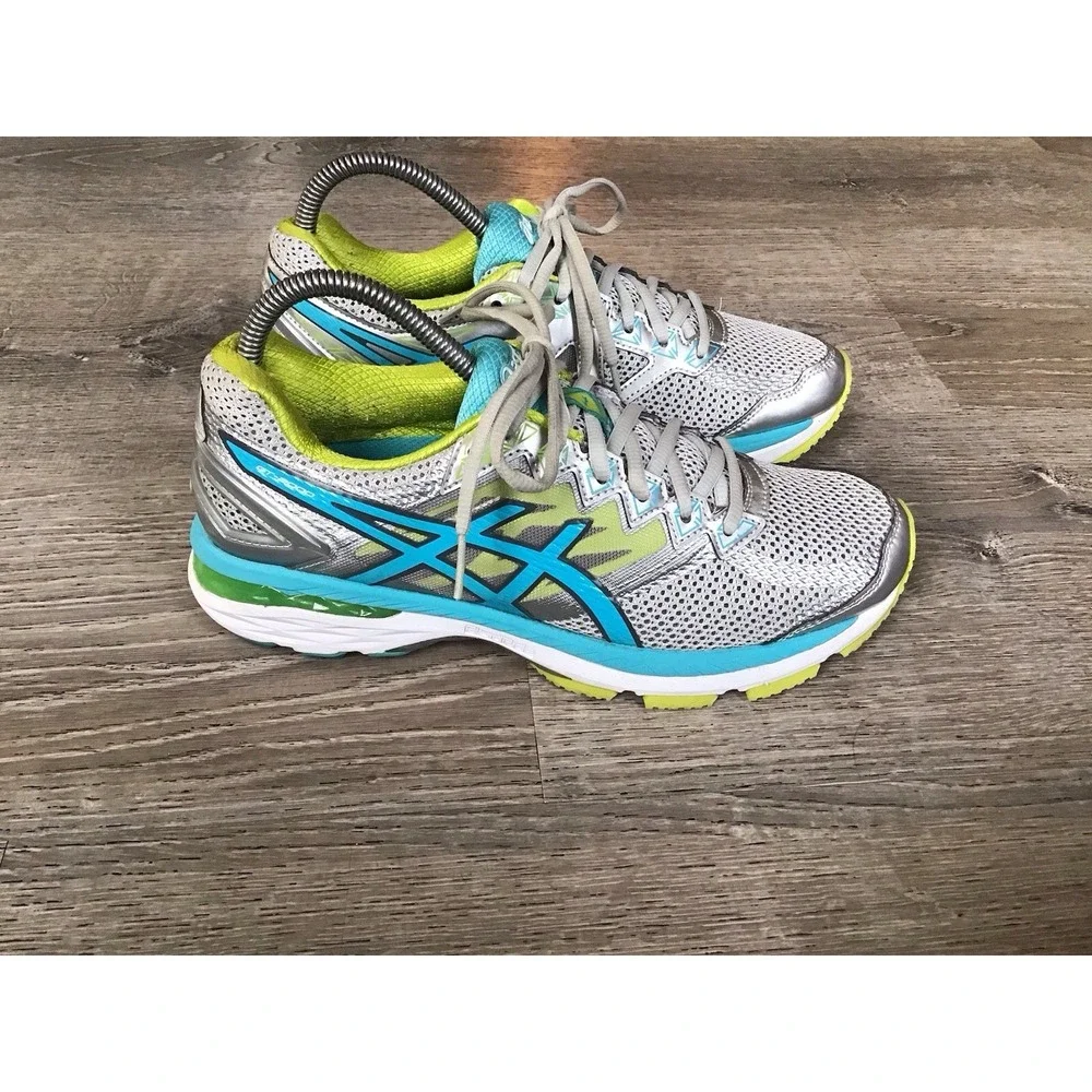 Asics Womens Size 8.5 Running Shoes FluidRide Guidance Silver Teal Sneaker T656N